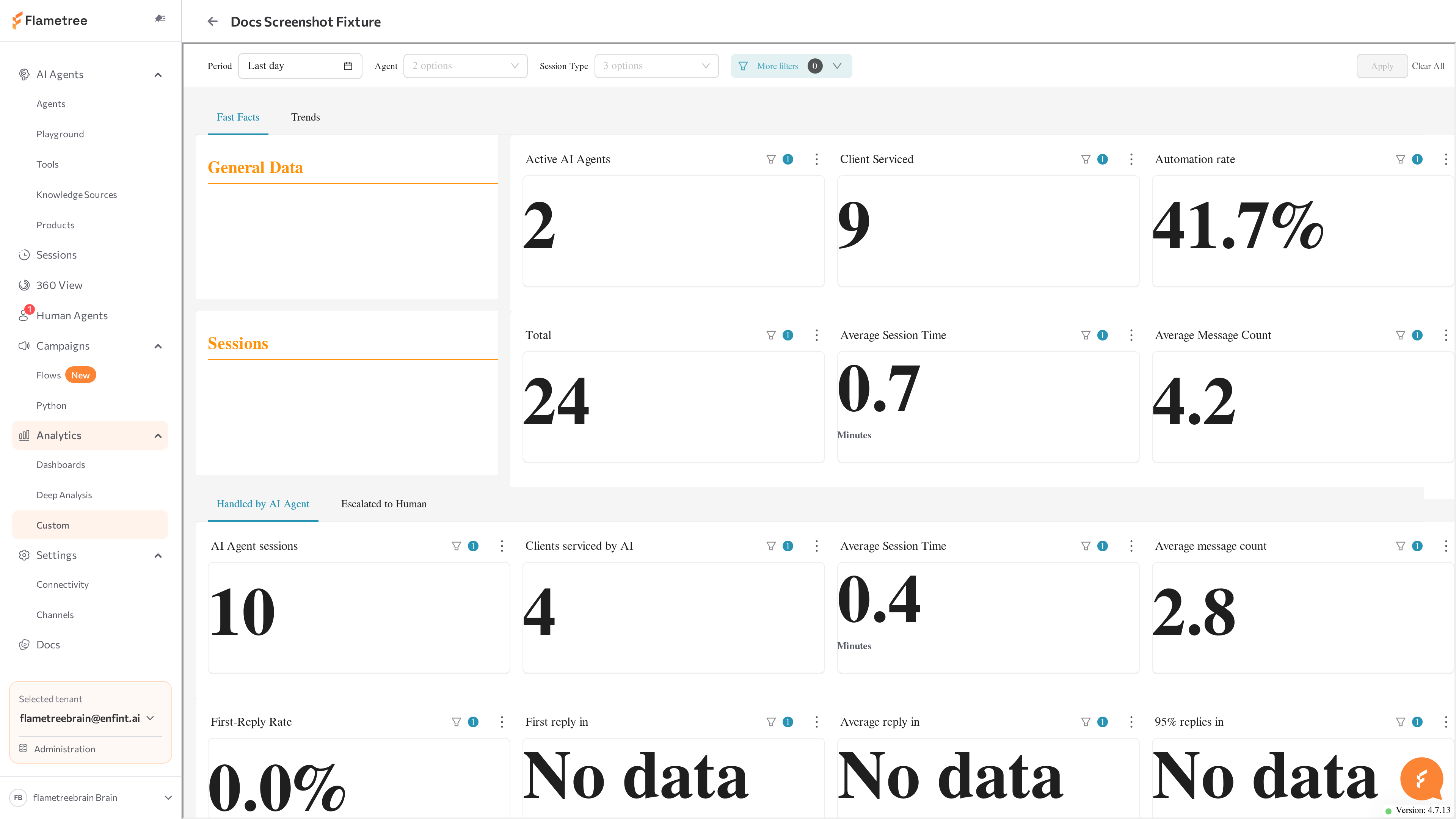 a custom dashboard open on its own page with the entry name and back arrow in the header