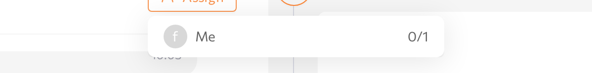 Assign dropdown with Me and teammates, each showing conversation counts