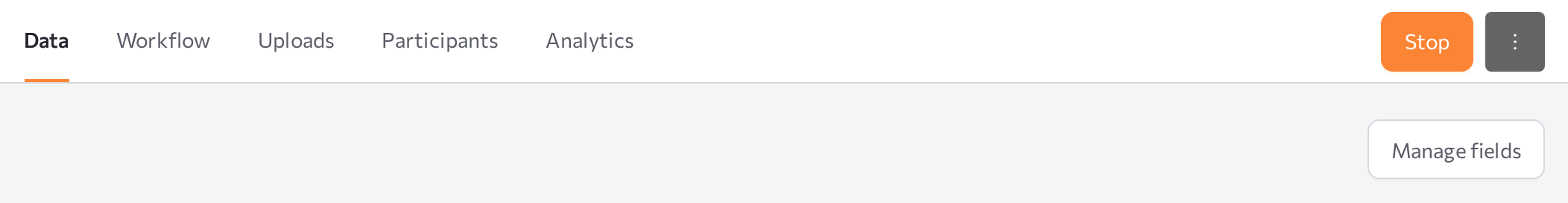 Data tab with the fields table and Import / Required checkboxes