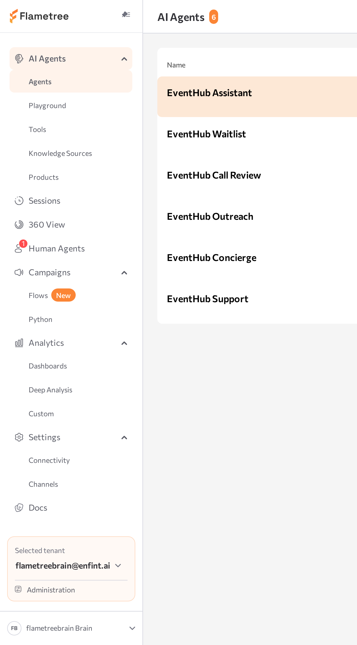 expanded left menu with all sections visible