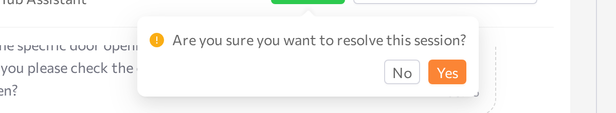 Resolve button with its confirmation dialog