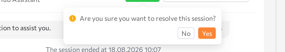 Resolve button with its confirmation dialog